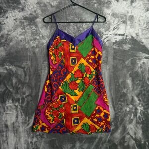 Vintage Y2k Val Mode Lingerie Top Size Large All Over Print Abstract Art Pattern